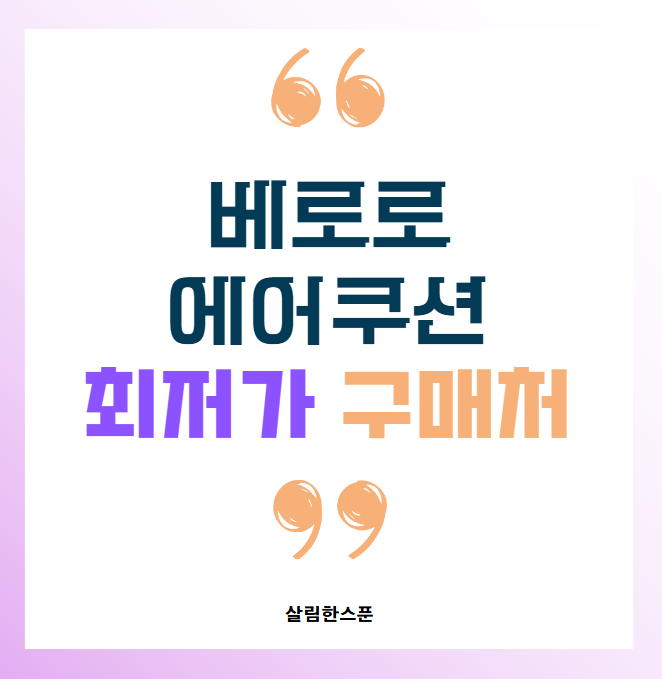 베로로 에어쿠션 가드 공구 단점 및 최저가 구매처
